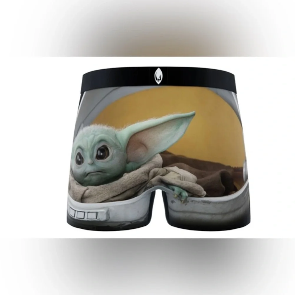 CRAZYBOXER The Mandalorian Baby Yoda‎ Face men’s Boxer Briefs 2pk size large new